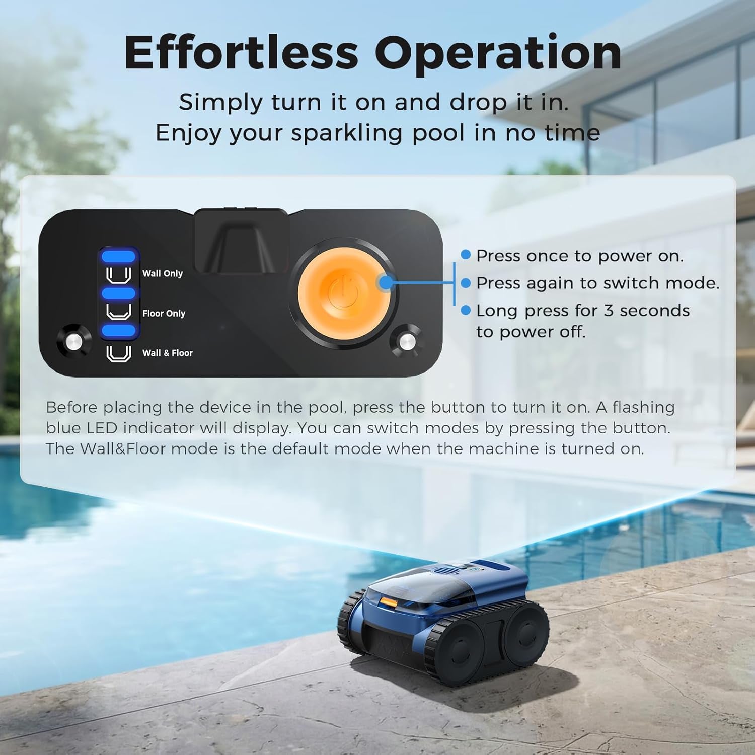 Robotic Pool Cleaner,Cordless Pool Vacuum for Inground Pools,Automatic Pool Cleaner Robot for Pool Floors,Drain Cleaning,Walls,Waterline,2150 Sq.Ft,180Min Runtime,3H Fast Charging Robot for Spa Pool