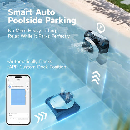 Robotic Pool Cleaner, 8000 GPH Strong Suction, 180-300 Mins Runtime, Smart Navigation Mapping, Automatic Cleaning for Wall, Waterline, Inground and above Ground Pools