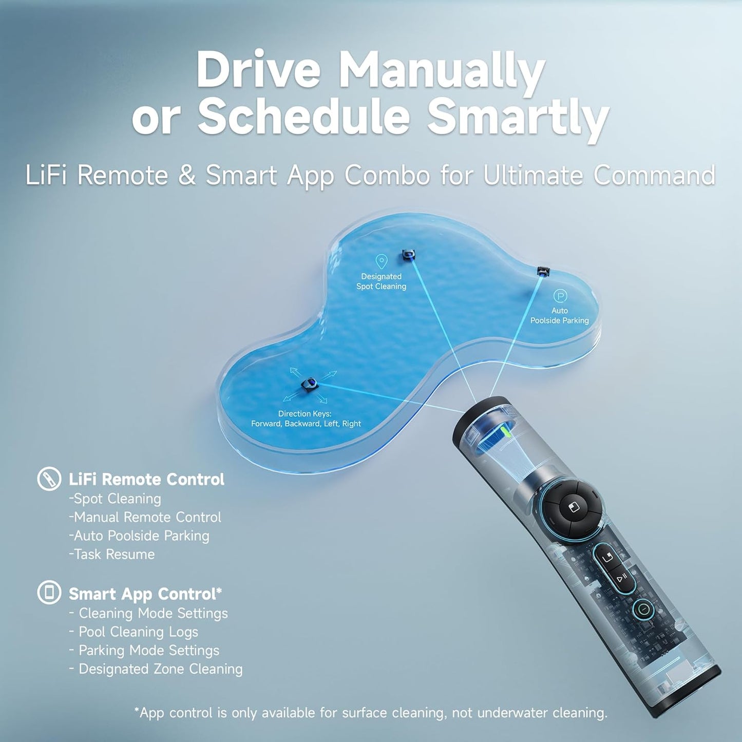 Robotic Pool Cleaner, 8000 GPH Strong Suction, 180-300 Mins Runtime, Smart Navigation Mapping, Automatic Cleaning for Wall, Waterline, Inground and above Ground Pools