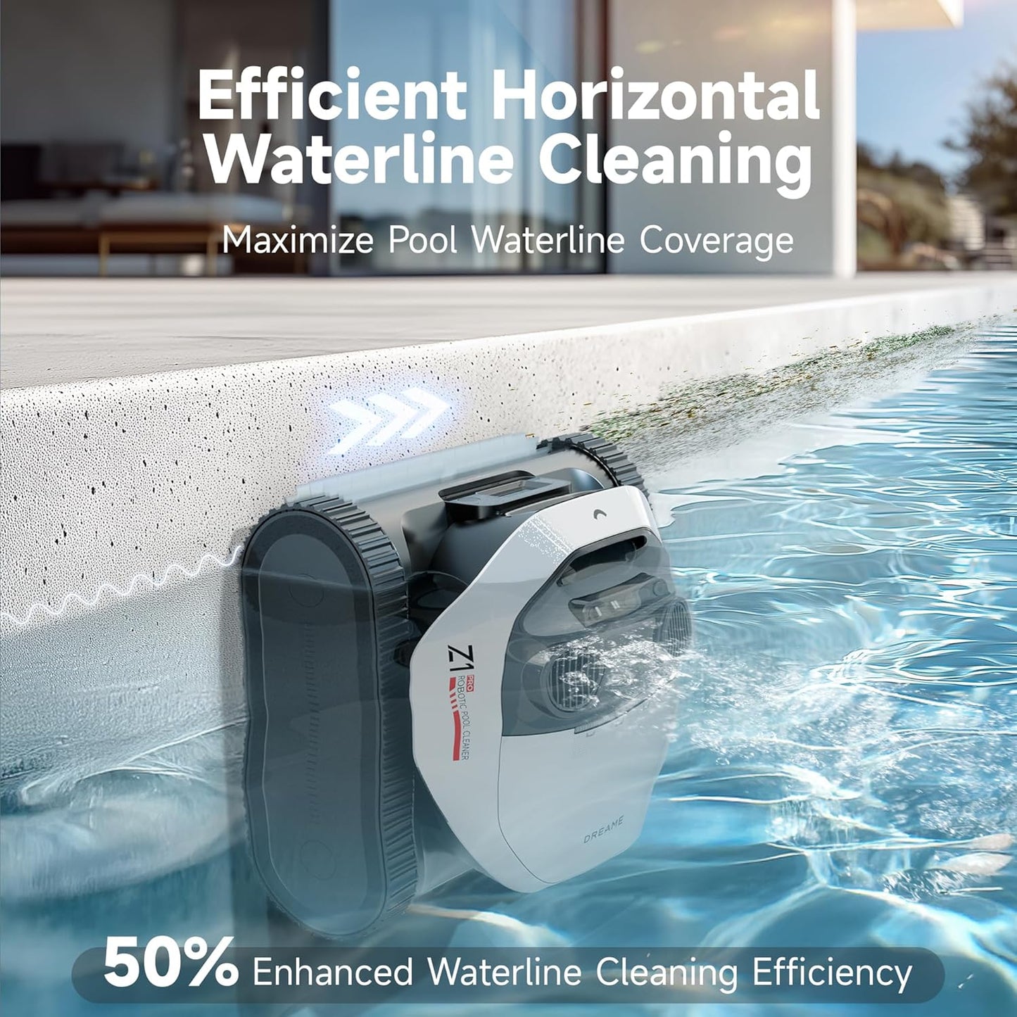 Robotic Pool Cleaner, 8000 GPH Strong Suction, 180-300 Mins Runtime, Smart Navigation Mapping, Automatic Cleaning for Wall, Waterline, Inground and above Ground Pools