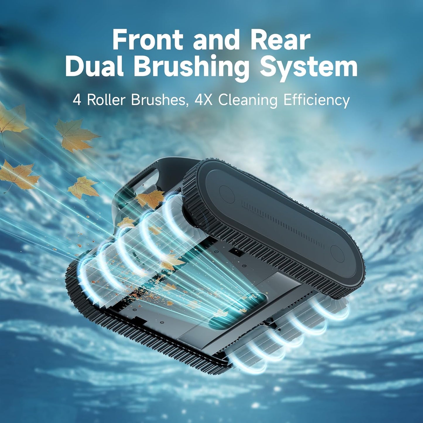 Robotic Pool Cleaner, 8000 GPH Strong Suction, 180-300 Mins Runtime, Smart Navigation Mapping, Automatic Cleaning for Wall, Waterline, Inground and above Ground Pools